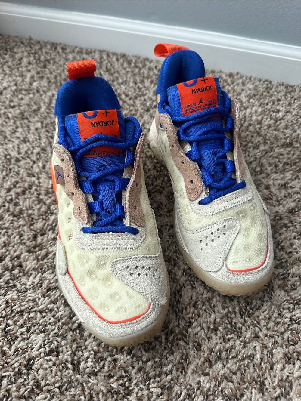 Jordan Delta 2 Sneakers — Coconut Milk/Hemp/Orange/Hyper Royal